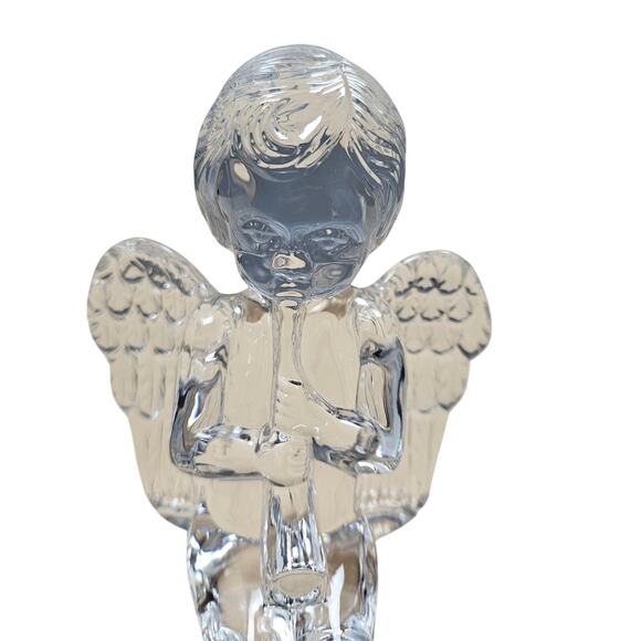 Waterford Crystal Sitting Cherub Angel Trumpet Horn Shelf Sitter 1998 Ireland - Picture 1 of 10